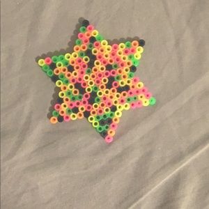 3pc vibrant colored perler beads. Decor and preppy.